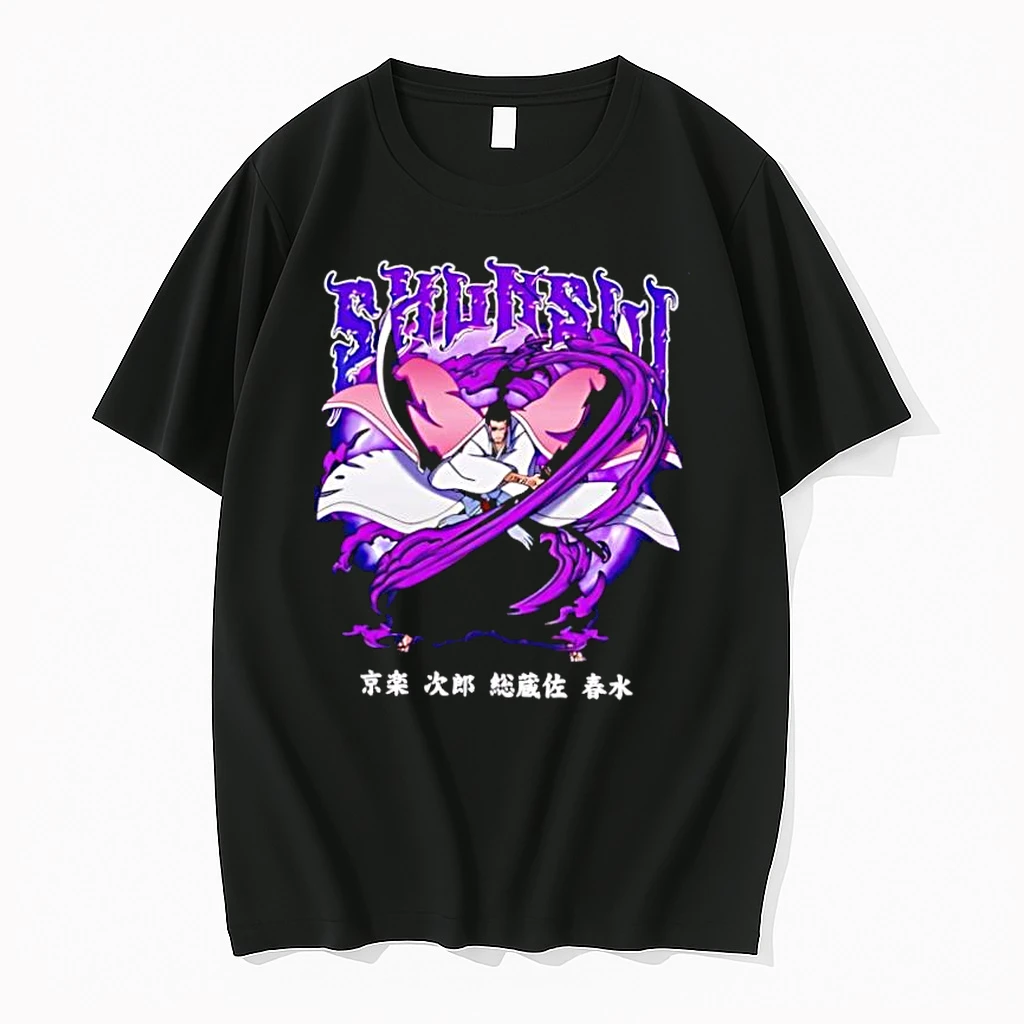 Shunsui Kyoraku Bleach Anime Captain Dual Swords Purple Shadow Shirts