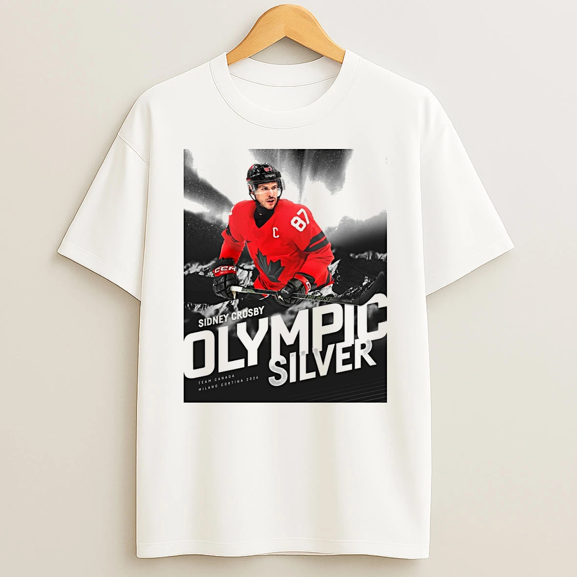 Sidney Crosby Olympic Silver Team Canada Milano Cortina 2026 3x Medalist Shirts