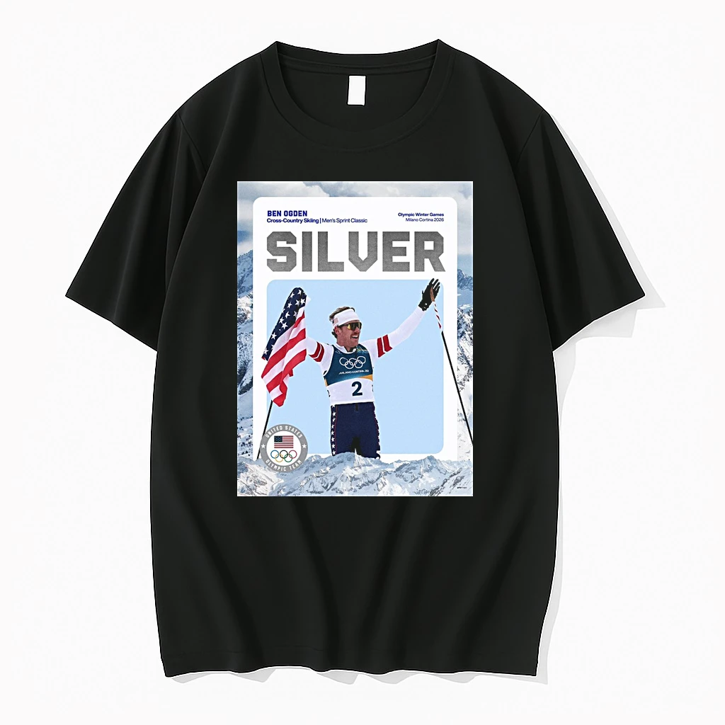 Silver Ben Ogden Cross Country Skiing Mens Sprint Classic Milano Cortina 2026 Shirts
