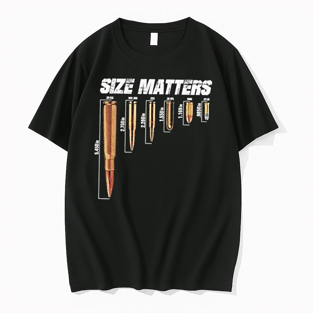 Size Matters Ammo Caliber Comparison Chart Graphic Shirts