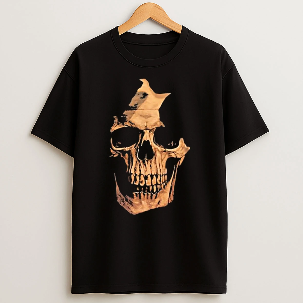 Skull With Nasal Cavity And Teeth Detailed Graphic Shirts