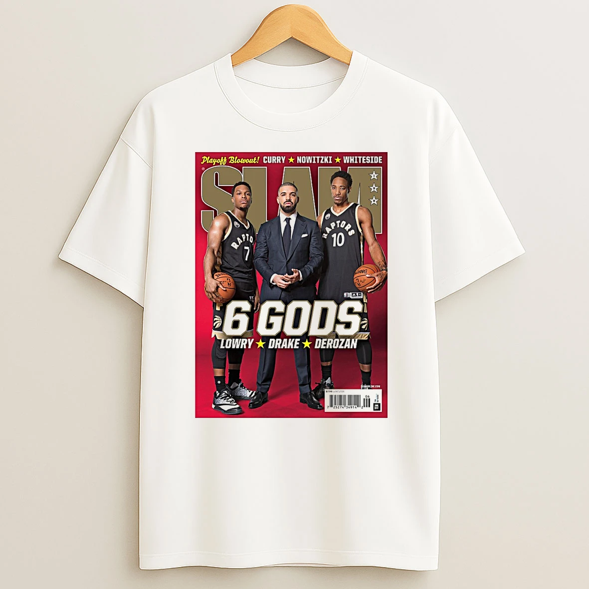 Slam 6 Gods Lowry Drake And Derozan Playoff Blowout Curry Nowitzki Whiteside Shirts