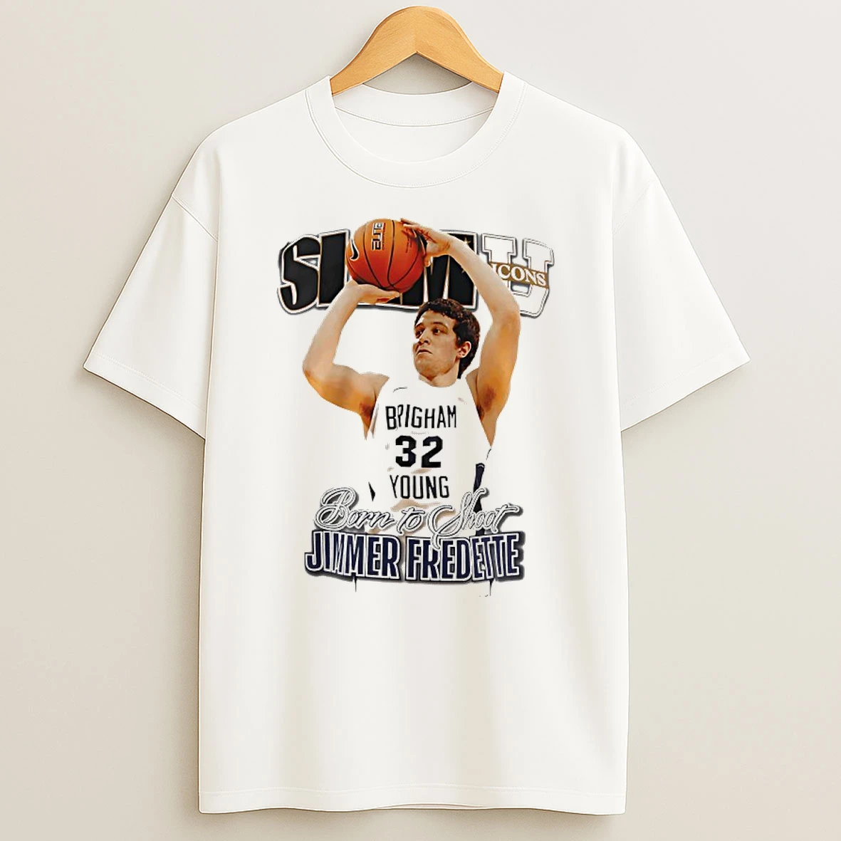Slamu Jimmer Fredette Byu Cougars Born To Shoot Shirts
