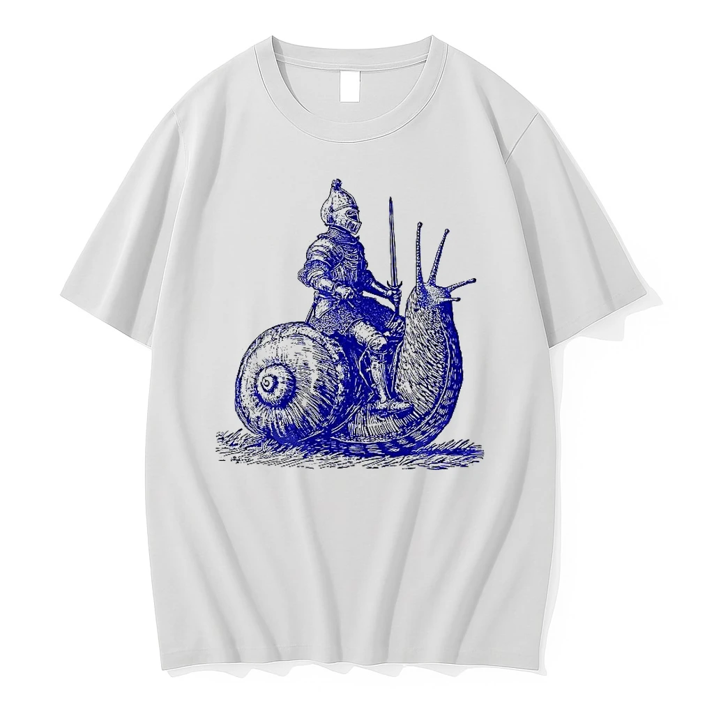 Snail Knight Medieval Graphic Retro Woman Shirts