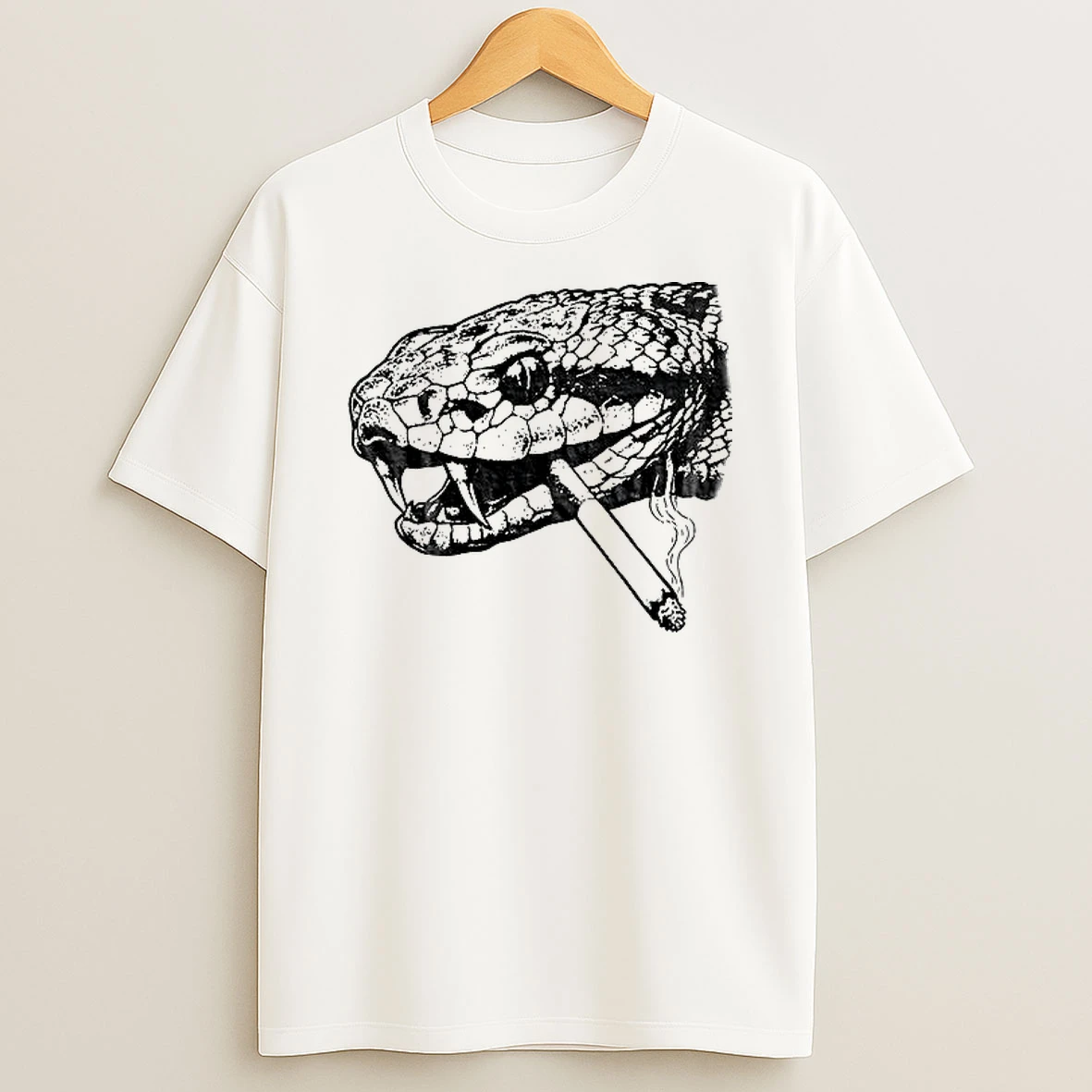 Snake Smoke Cigarette Vintage 90s Sketch Woman Shirts