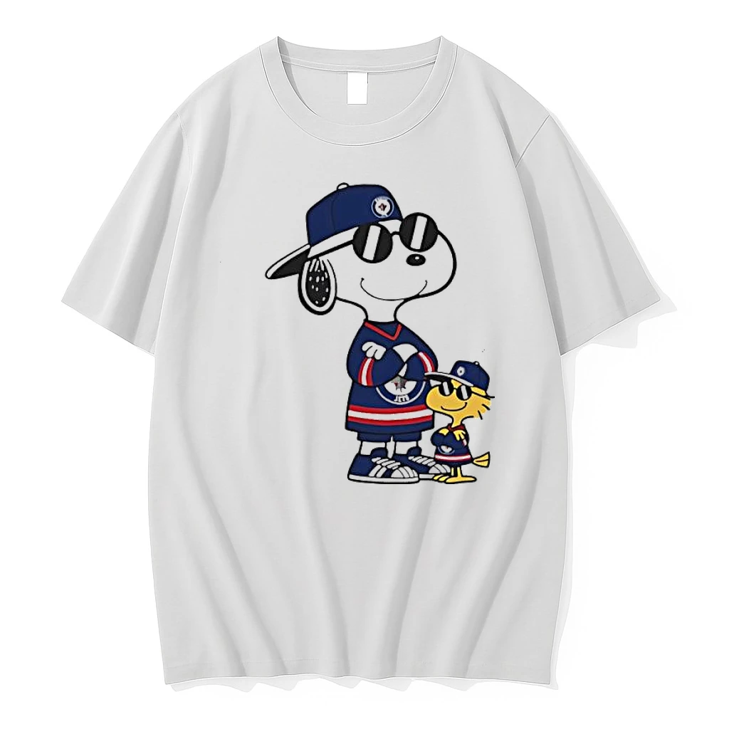 Snoopy Woodstock Winnipeg Jets Hockey Jersey Sunglasses Shirts