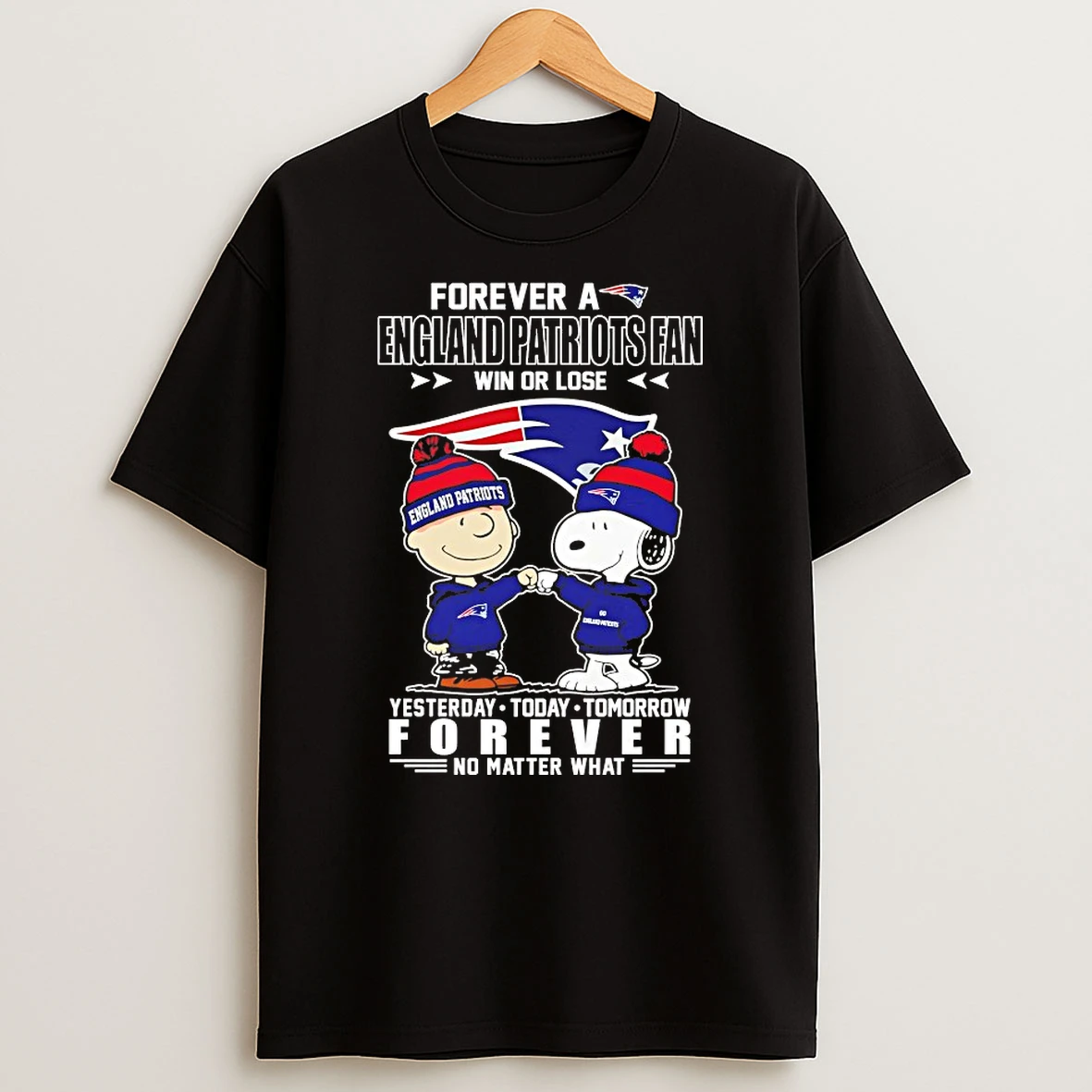 Snoopy And Charlie Brown Forever A England Patriots Fan Win Or Lose Forever No Matter What Shirts