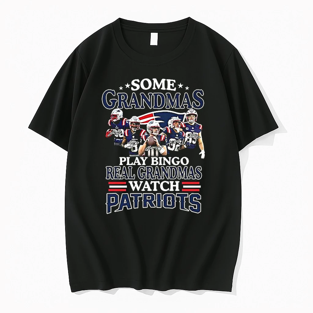 Some Grandmas Play Bingo Real Grandmas Watch Patriots Match Player Signature Woman Shirts