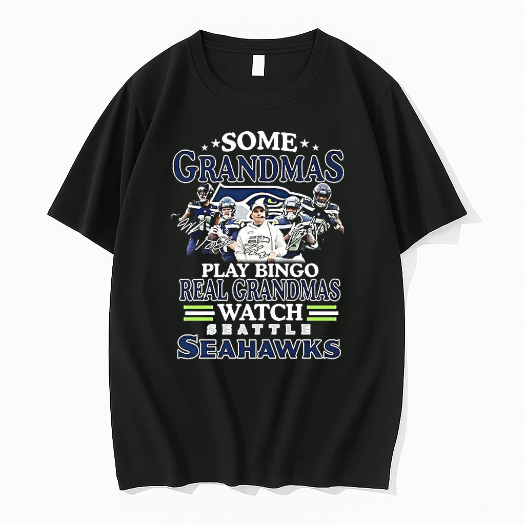 Some Grandmas Play Bingo Real Grandmas Watch Seattle Seahawks Match Player Signature Woman Shirts