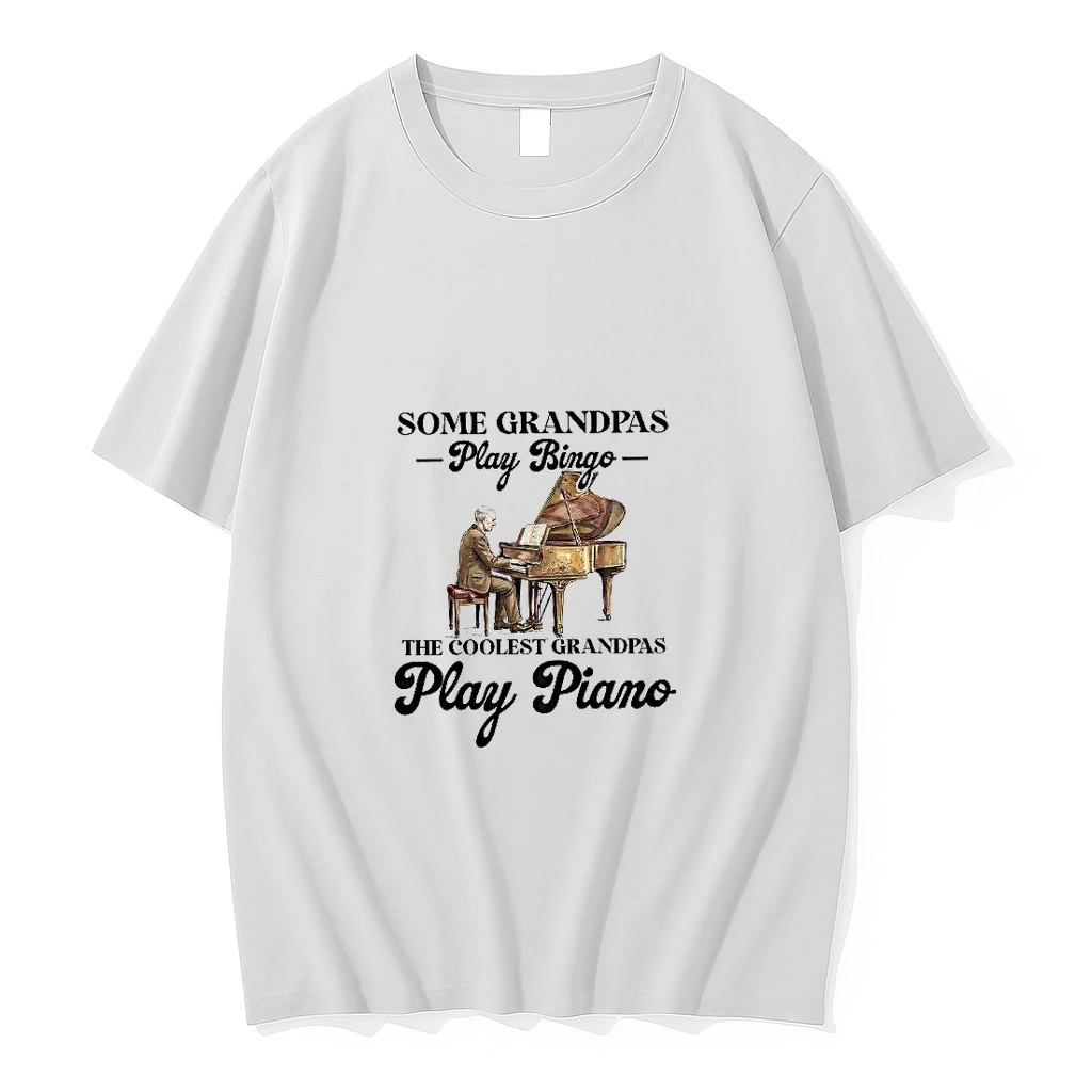 Some Grandpas Play Bingo The Coolest Grandpas Play Piano Grandpa Playing Piano Retro Woman Shirts