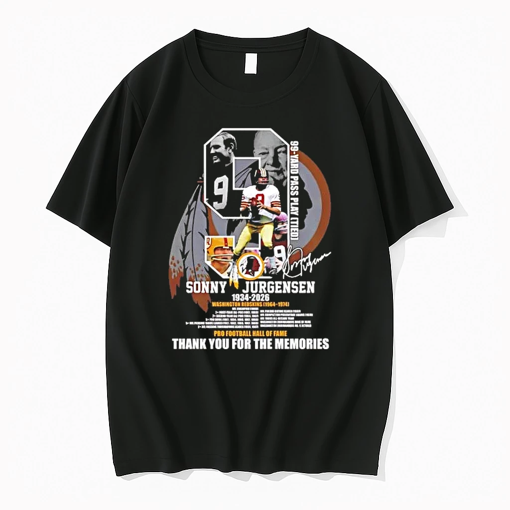 Sonny Jurgensen 1934 2026 Pro Football Hall Of Fame Signature Tee Shirts