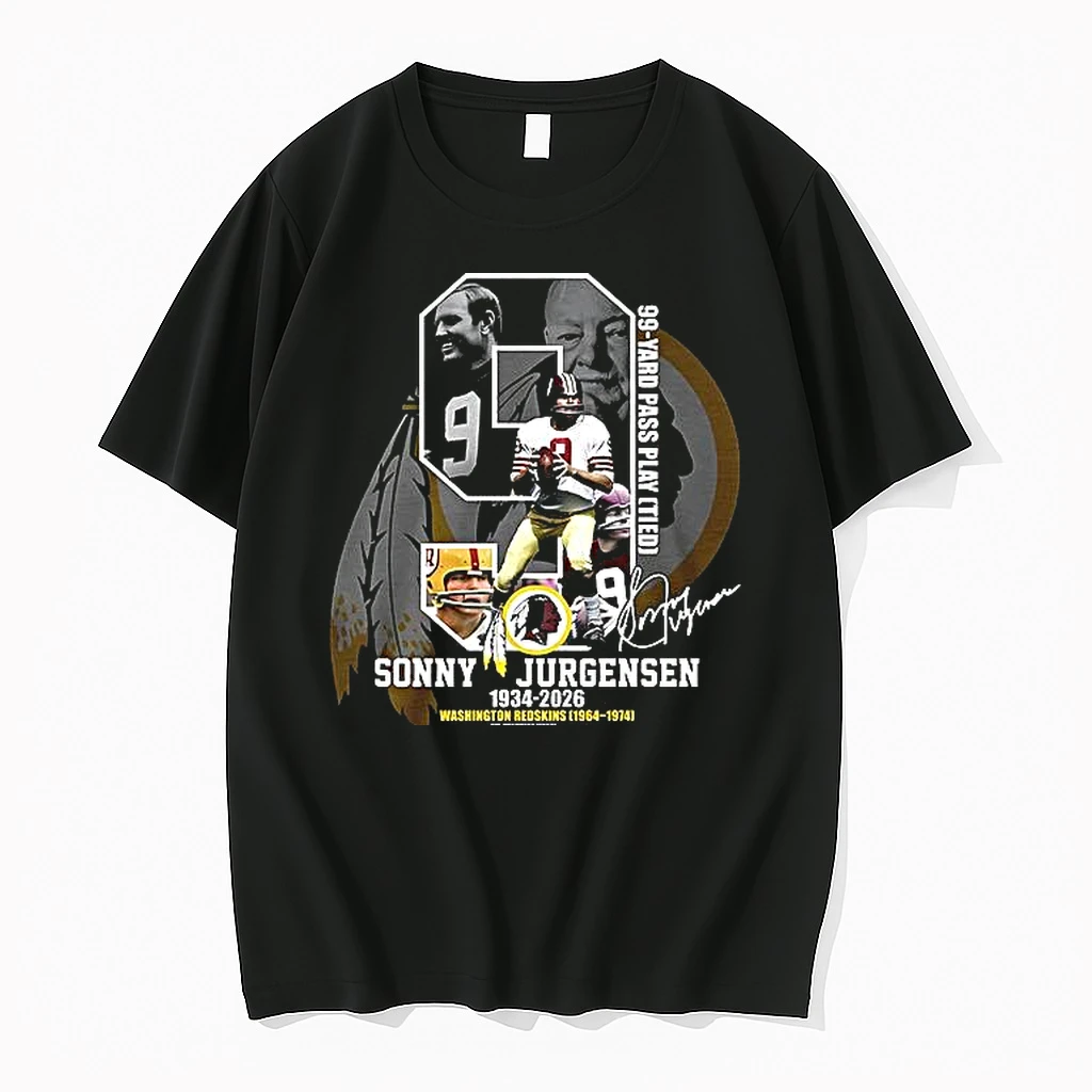 Sonny Jurgensen Nfl Washington Commanders 99 Yard Pass Player 1934 2026 Signature Woman Shirts
