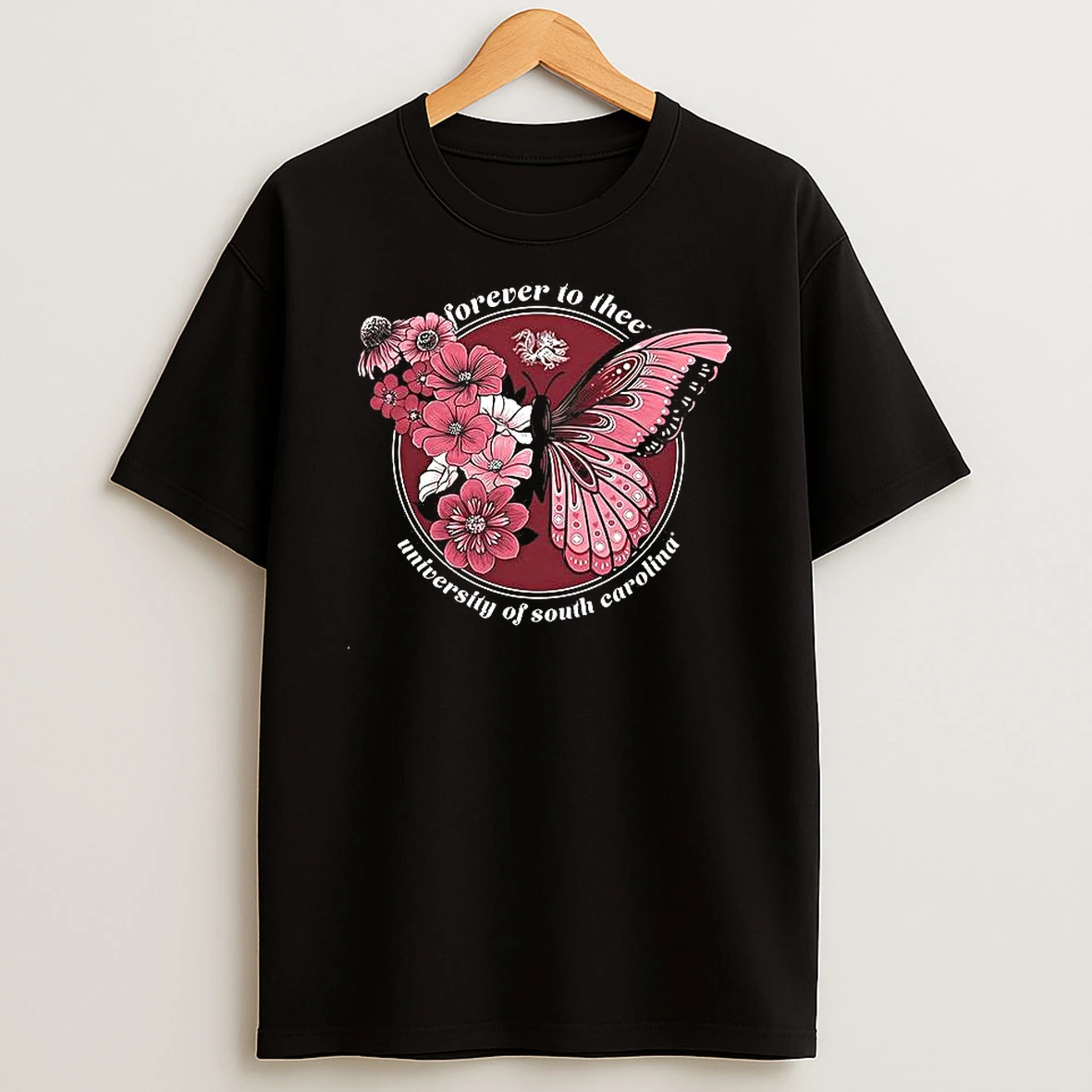 South Carolina Gamecocks Garnet Butterfly Woman Shirts