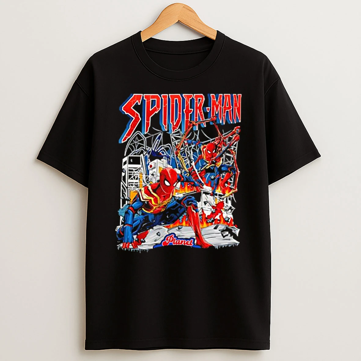 Spider Man Planet Spider Man Web Fire City Shirts