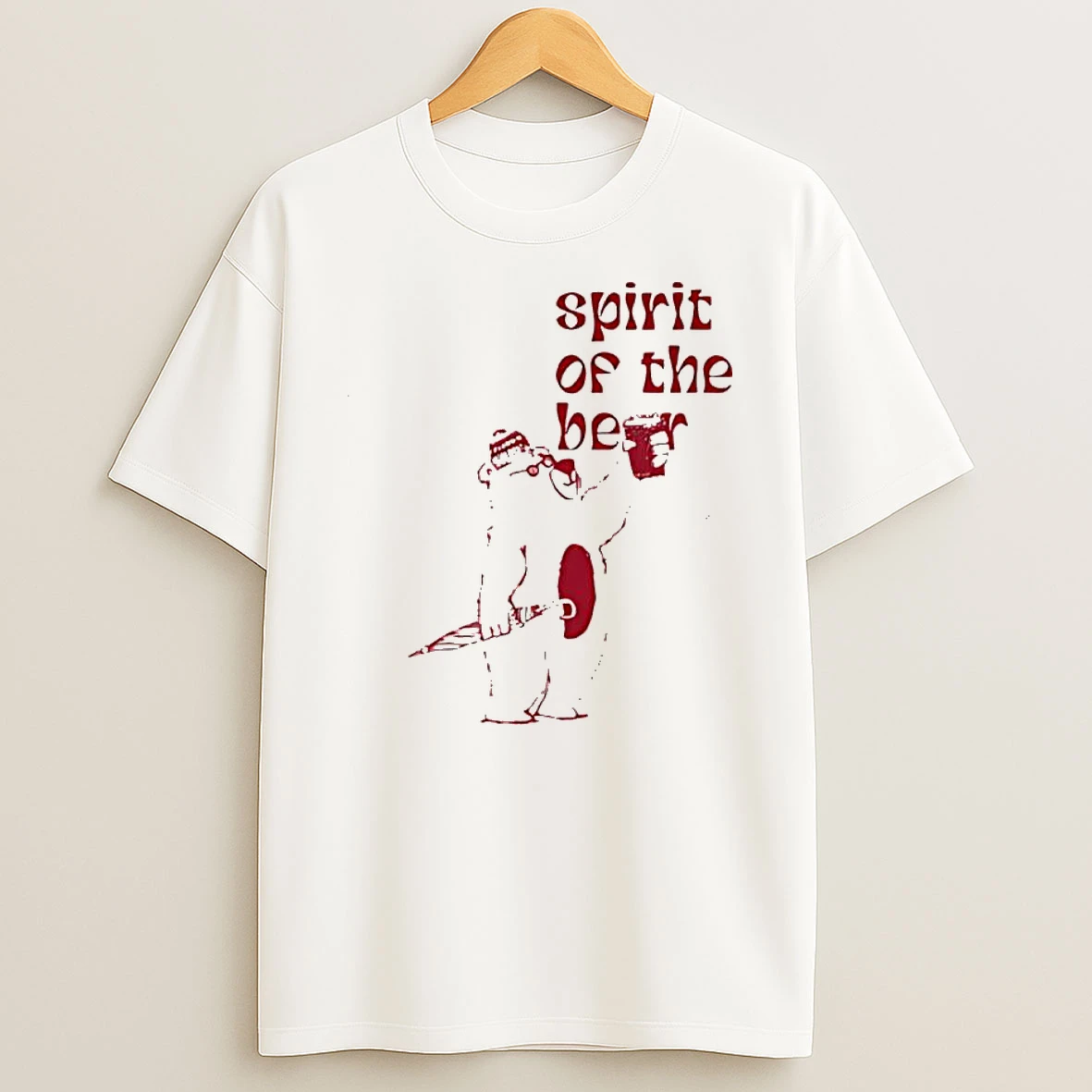 Spirit Of The Beer Polar Bear Wearing Beanie Drinking Shirts