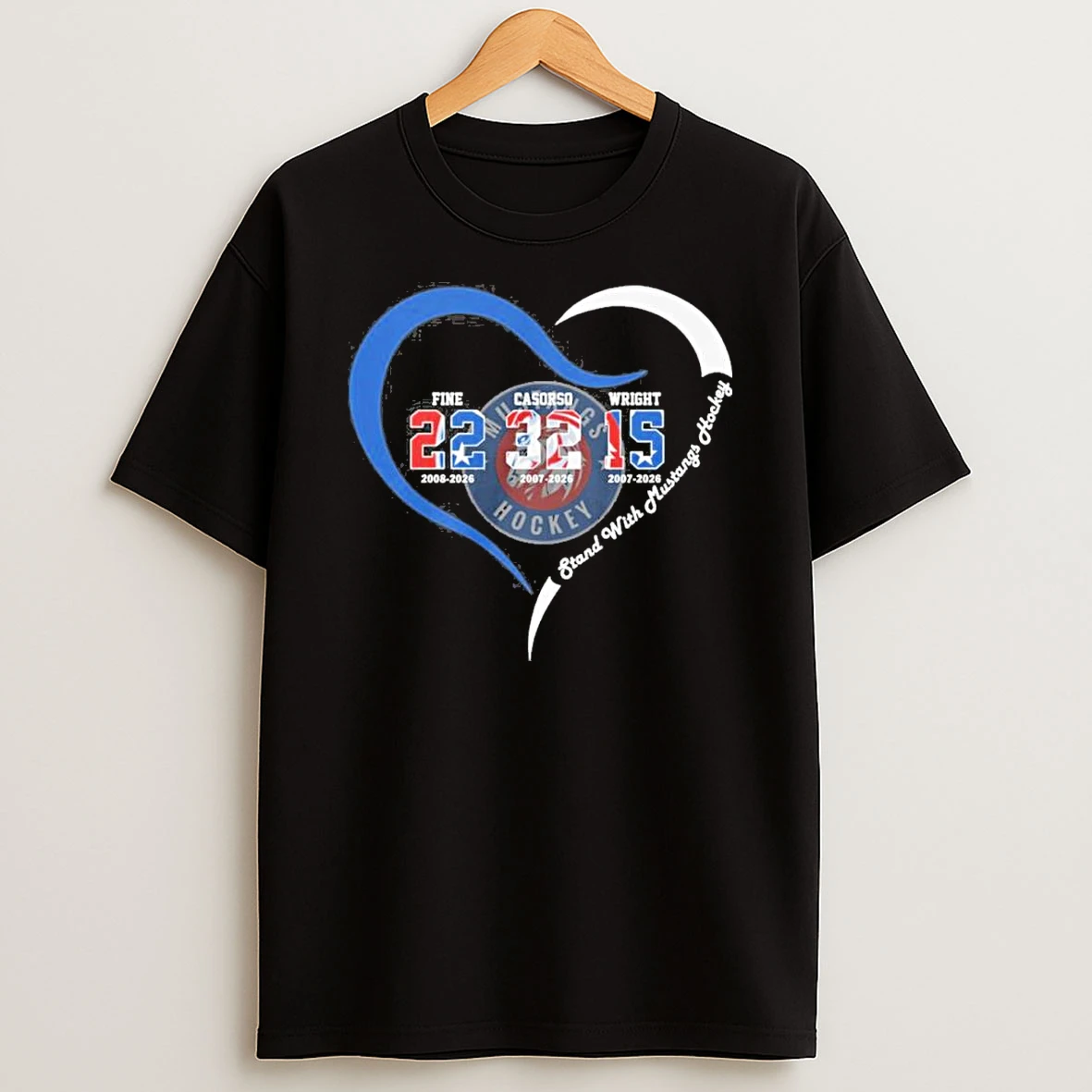Stand With Mustangs Hockey Fine Casorso Wright Shirts