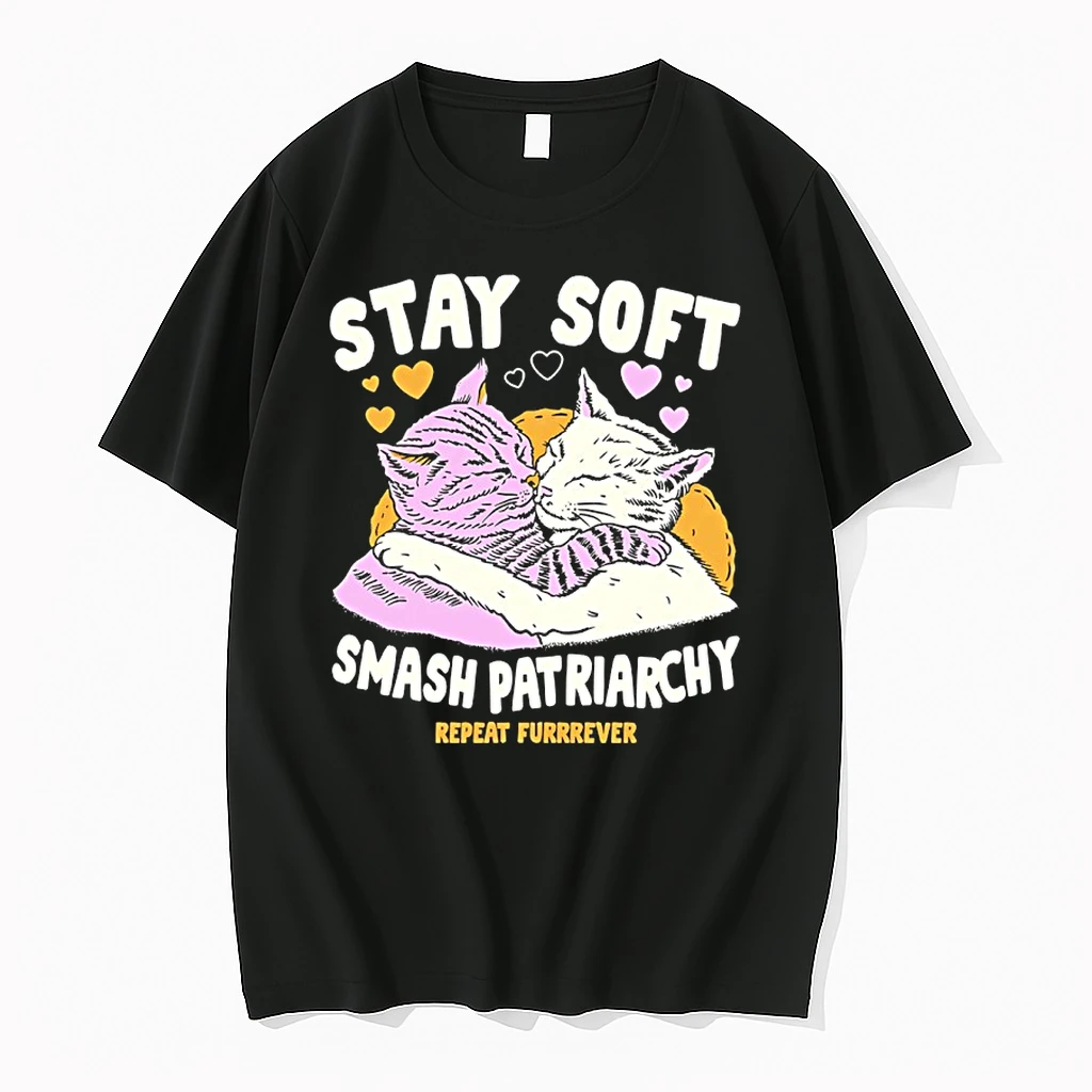 Stay Soft Smash Patriarchy Repeat Furrever Cat Gay Shirts