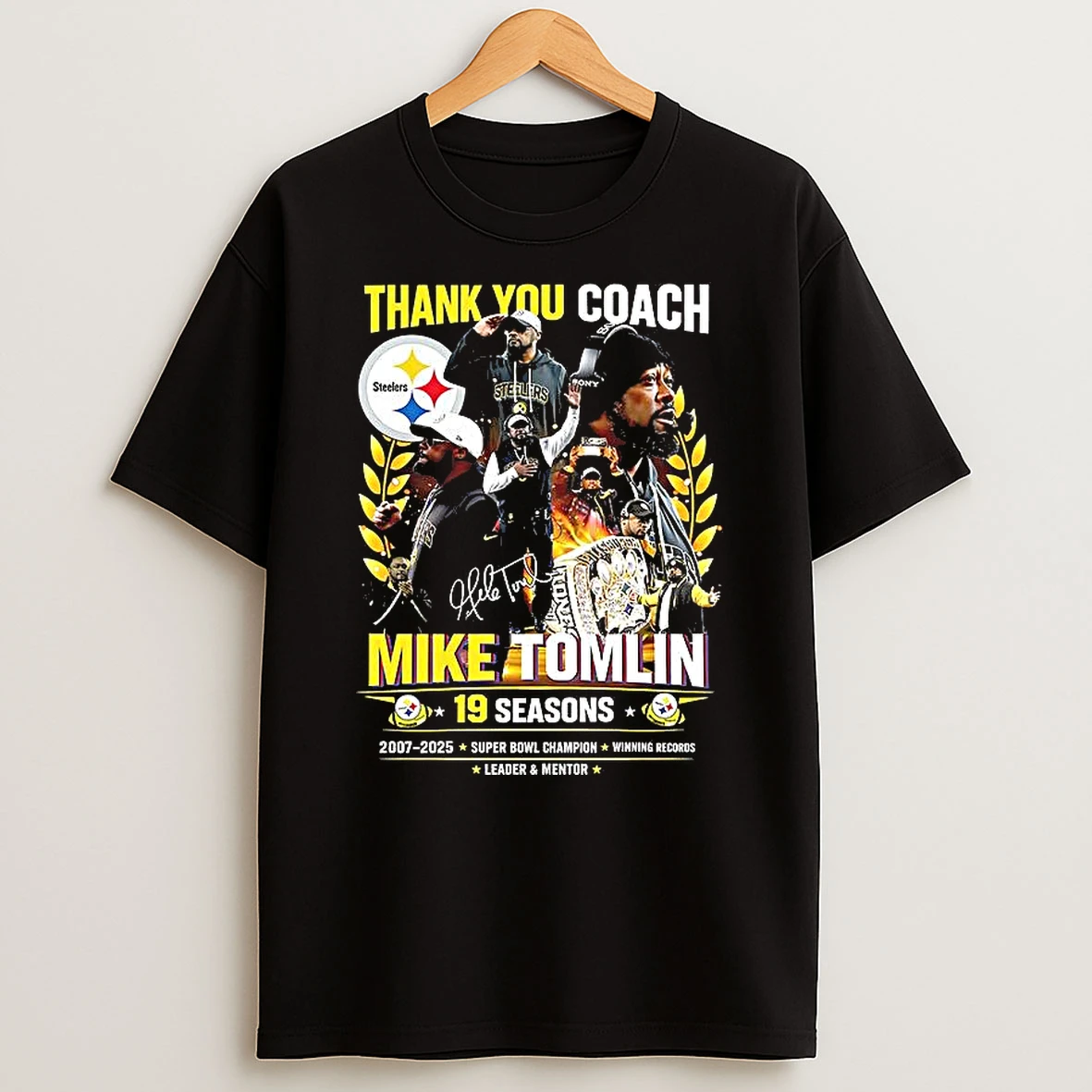 Steelers Steelers Thank You Coach Mike Tomlin 19 Seasons Signature Woman Shirts
