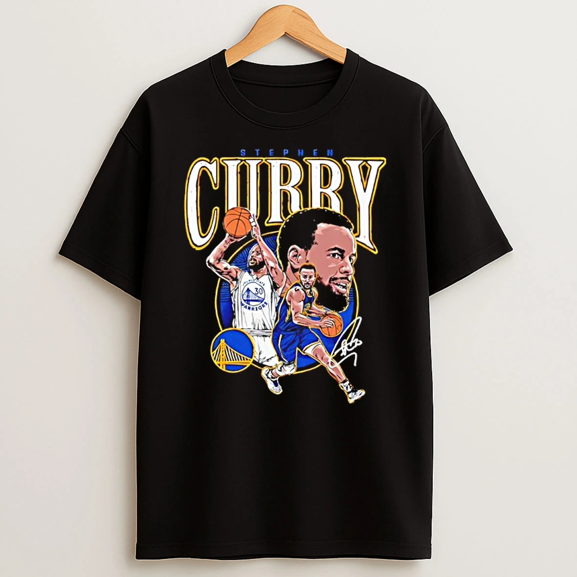 Steph Curry Golden State Warriors Collage Graphic Signature Shirts