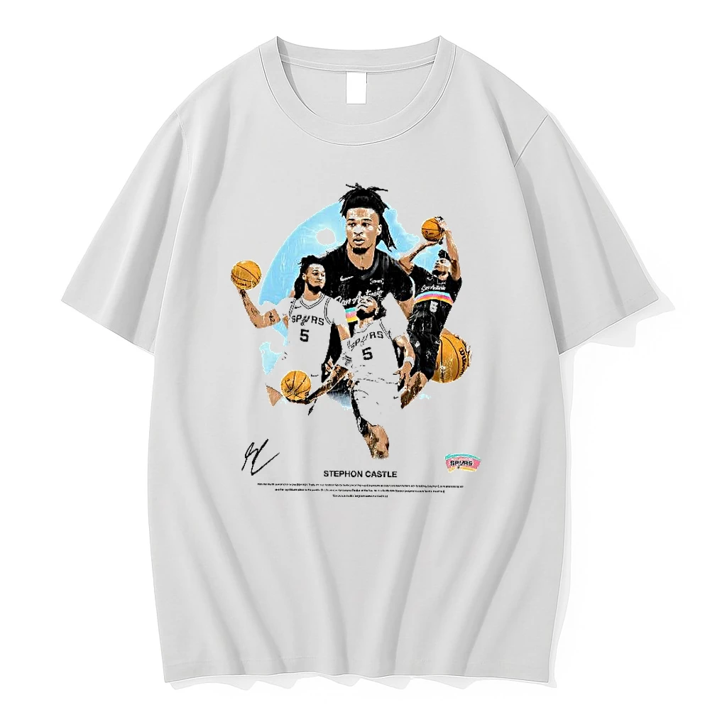 Stephon Castle San Antonio Spurs Basketball Graphic Signature Woman Shirts