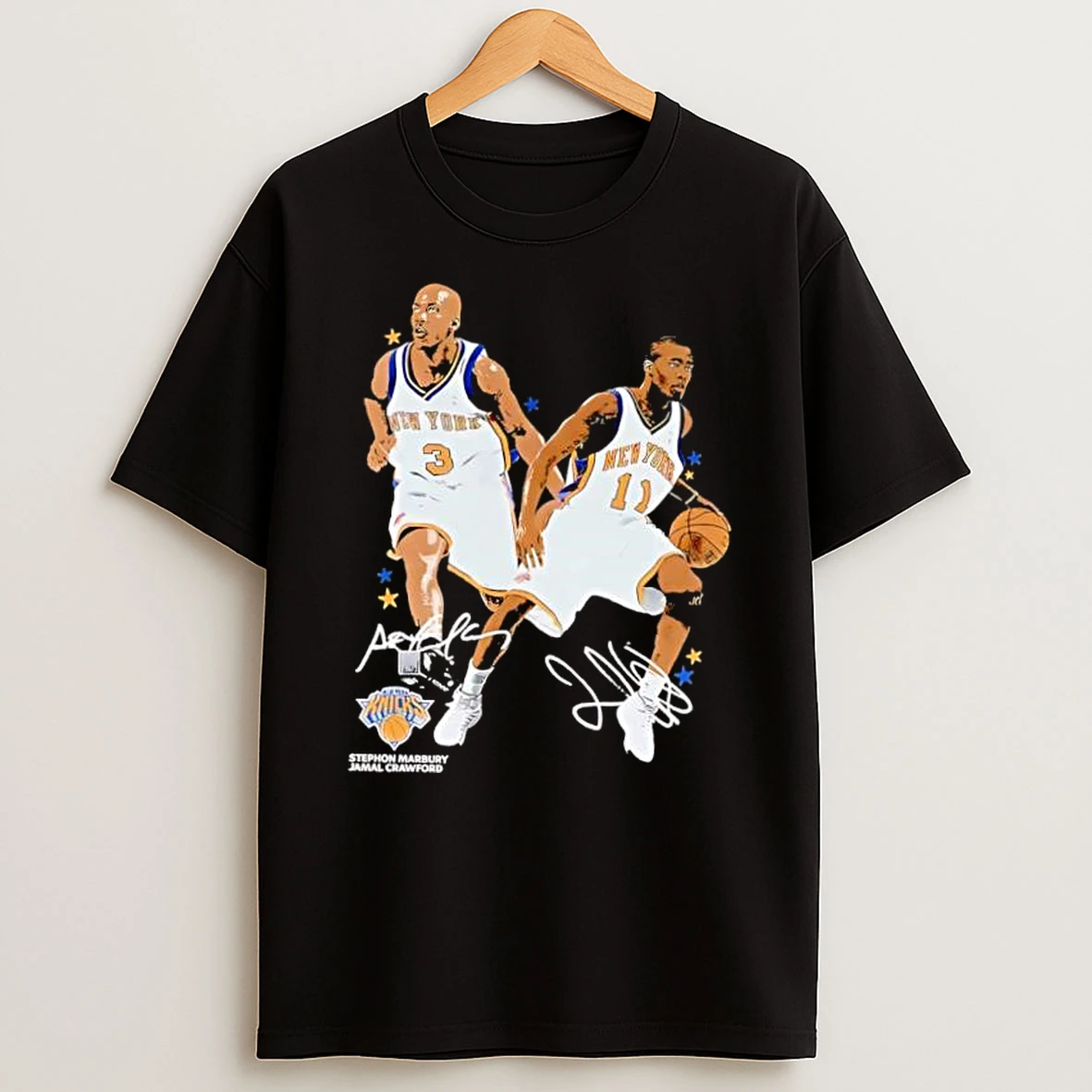 Stephon Marbury Jamal Crawford New York Knicks Signatures Shirts