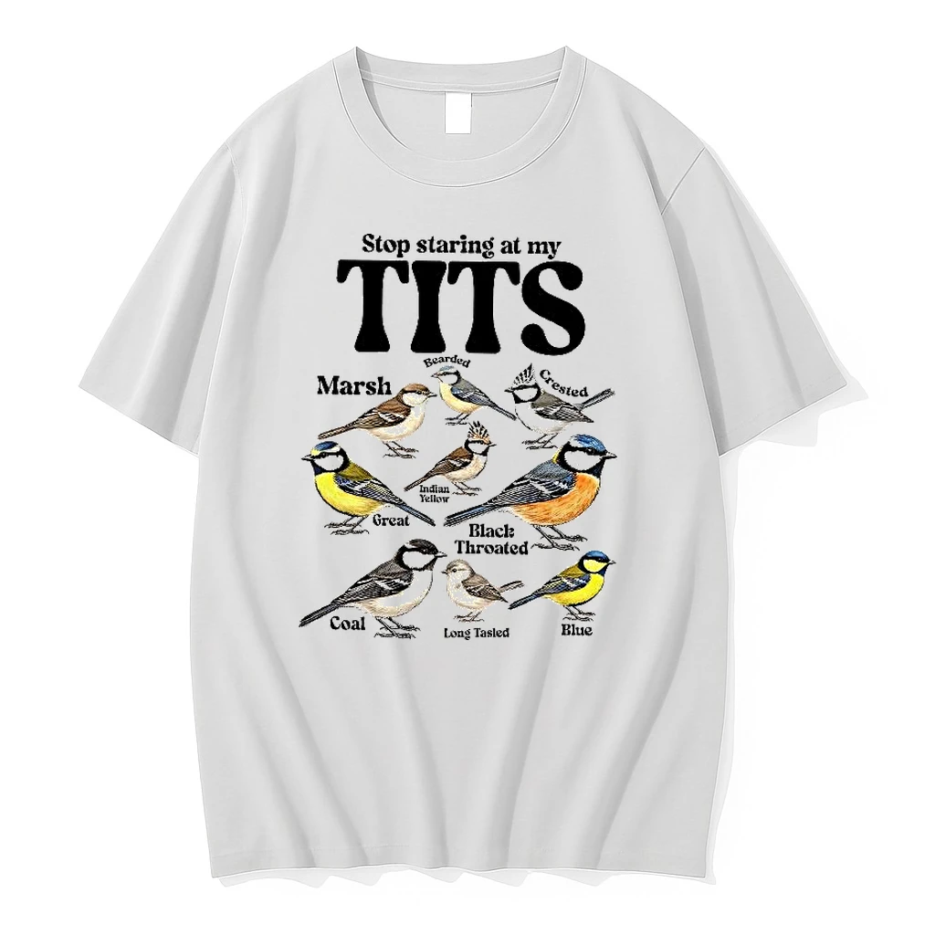 Stop Staring At My Tits Sparrow Species Meme Woman Shirts