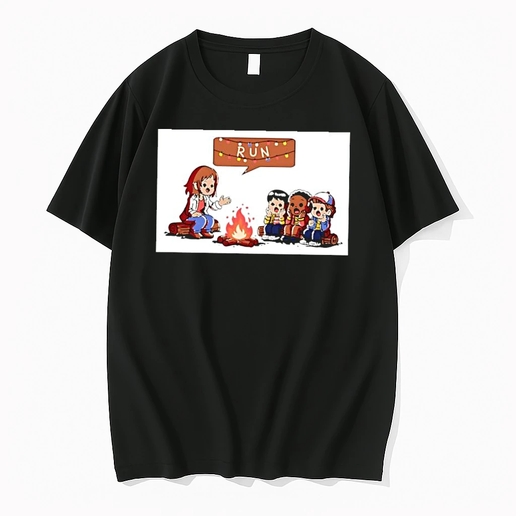 Stranger Things Joyce Byers Christmas Lights Run Campfire Cartoon Shirts