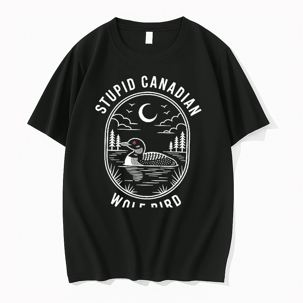 Stupid Canadian Wolf Bird Woman Shirts