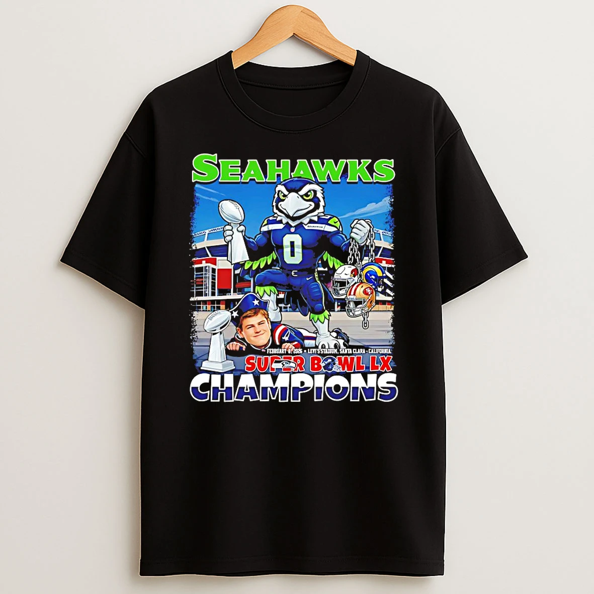 Super Bowl Champions Lx Seattle Seahawks Mascot Shirts