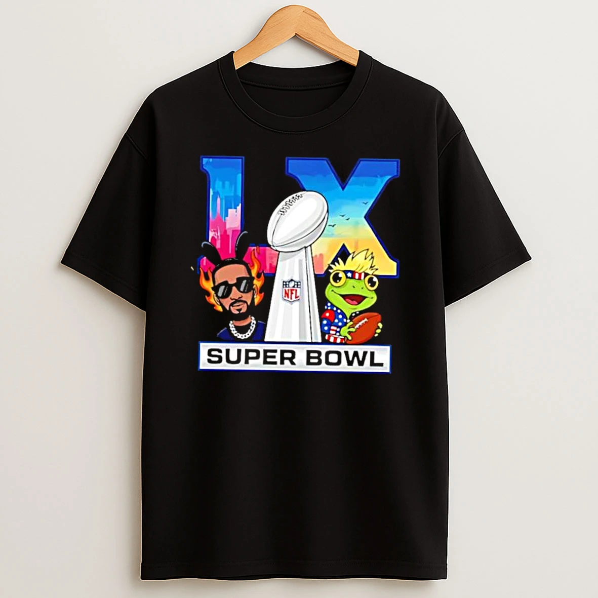 Super Bowl Lx 2026 Man Rabbit Ears Frog Graphic Shirts