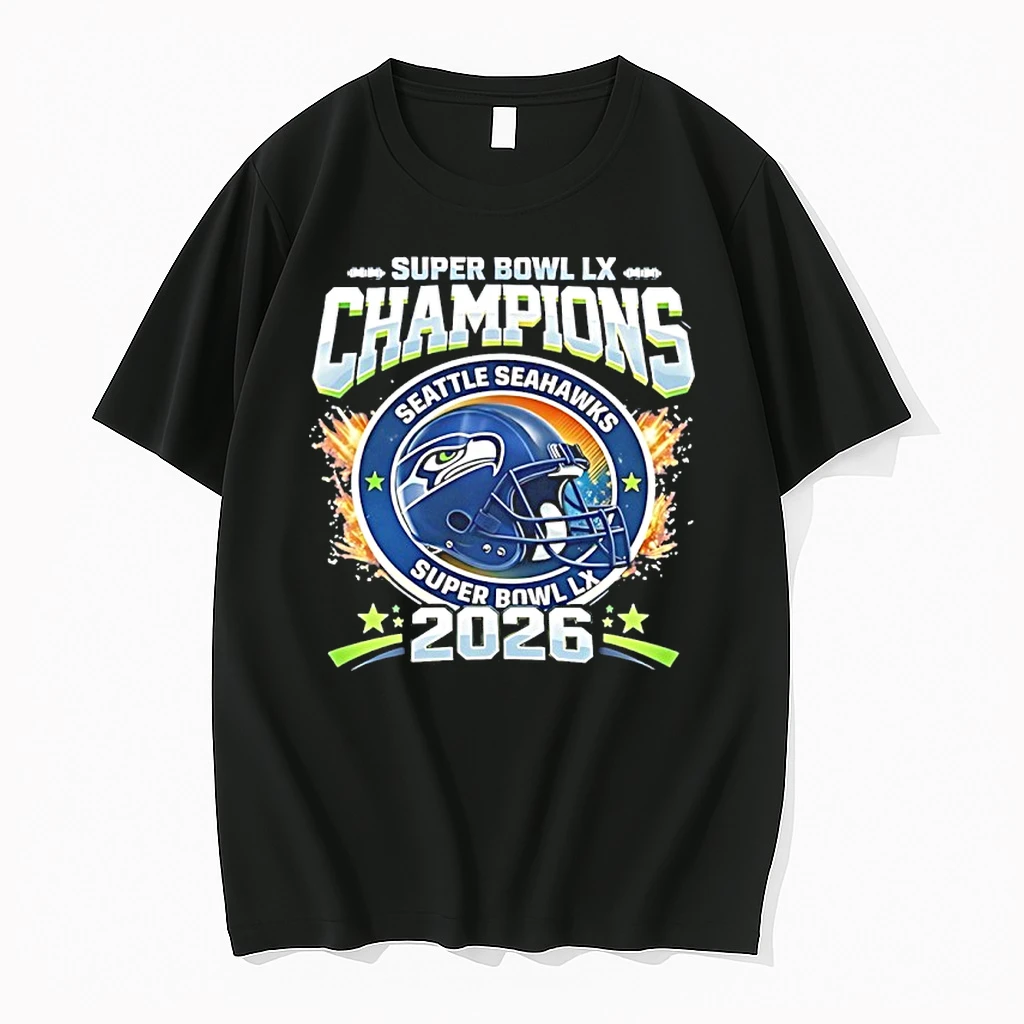 Super Bowl Lx Champions 2026 Seattle Seahawks Helmet Shirts