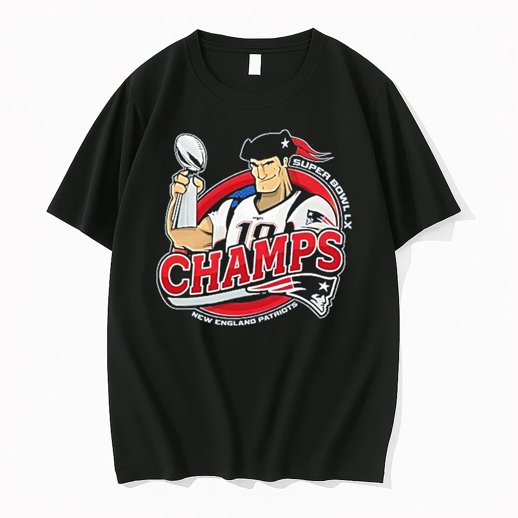 Super Bowl Lx Champions New England Patriots Mascot Trophy Shirts
