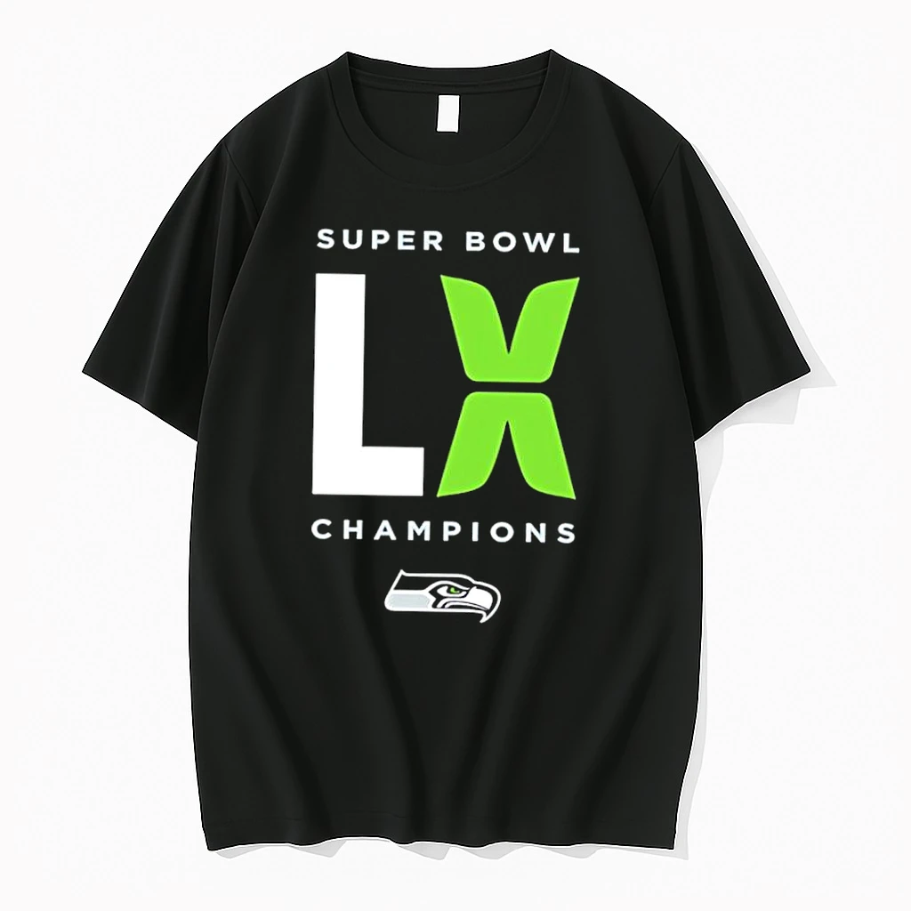 Super Bowl Lx Champions Seattle Seahawks Logo Football Sports Shirts