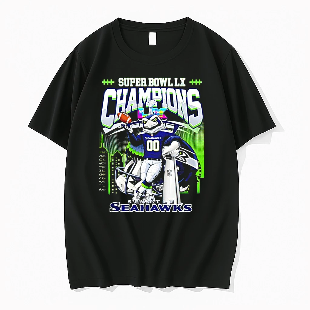Super Bowl Lx Champions Seattle Seahawks Mascot And Helmet Shirts