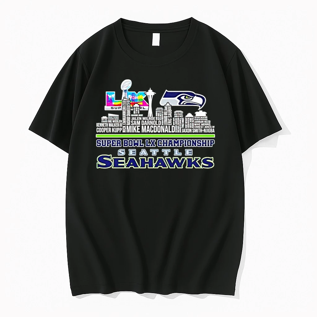 Super Bowl Lx Championship Seattle Seahawks Roster Skyline Shirts