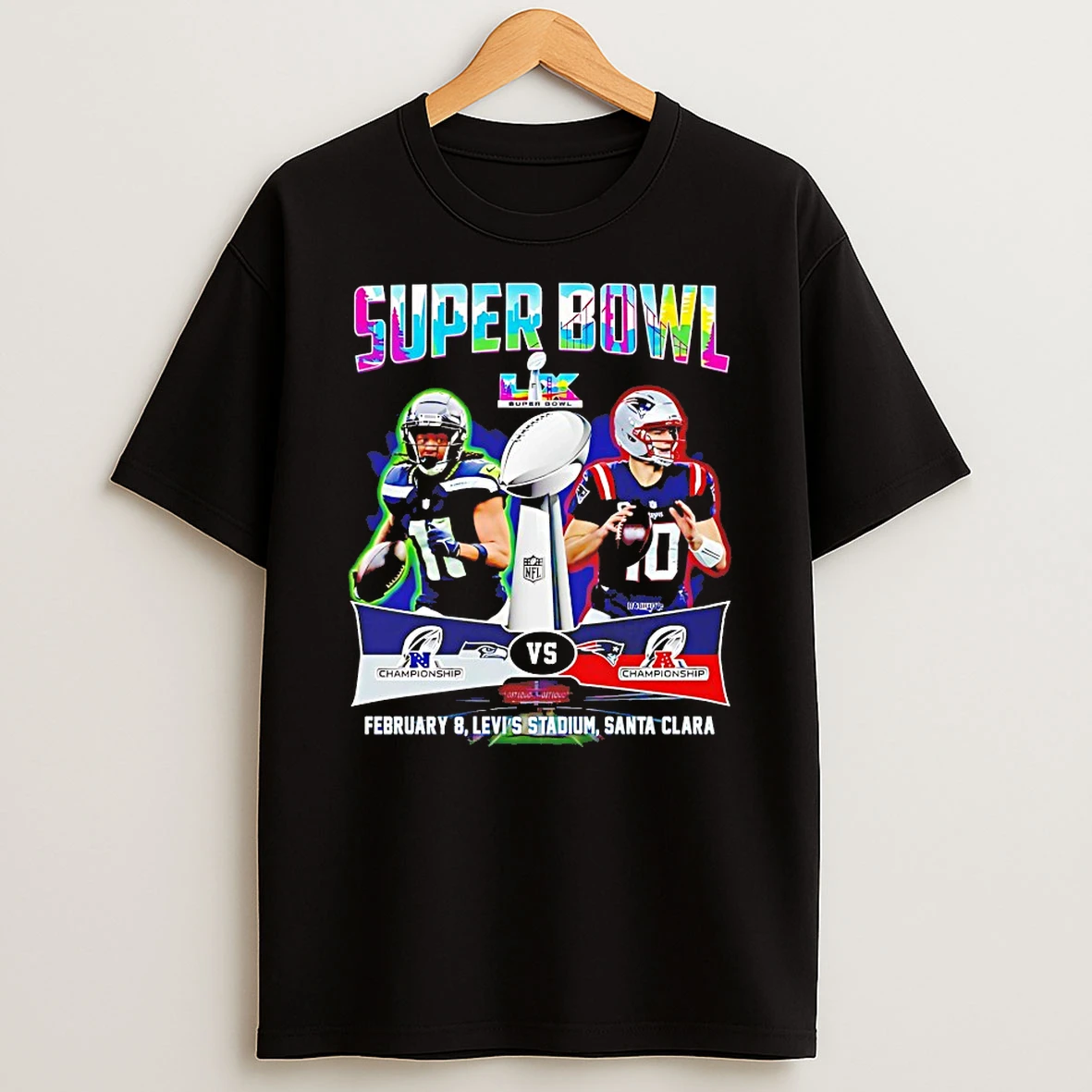 Super Bowl Lx Seattle Seahawks Vs New England Patriots February 8 2026 Levis Stadium Santa Clara California Shirts