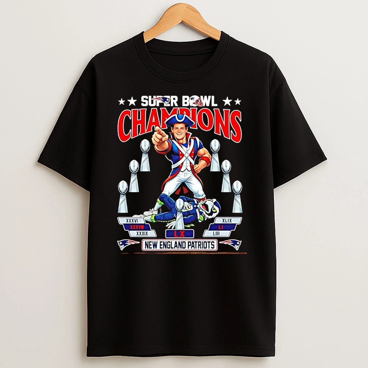 Super Bowl Champions Xxxvi To Lx New England Patriots Shirts