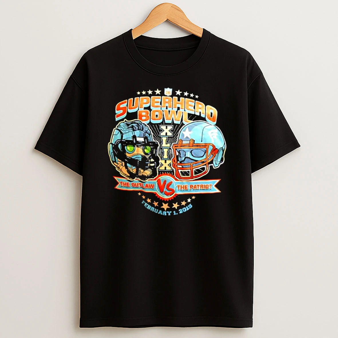 Superhero Bowl Xlix The Outlaw Vs The Patriot Shirts