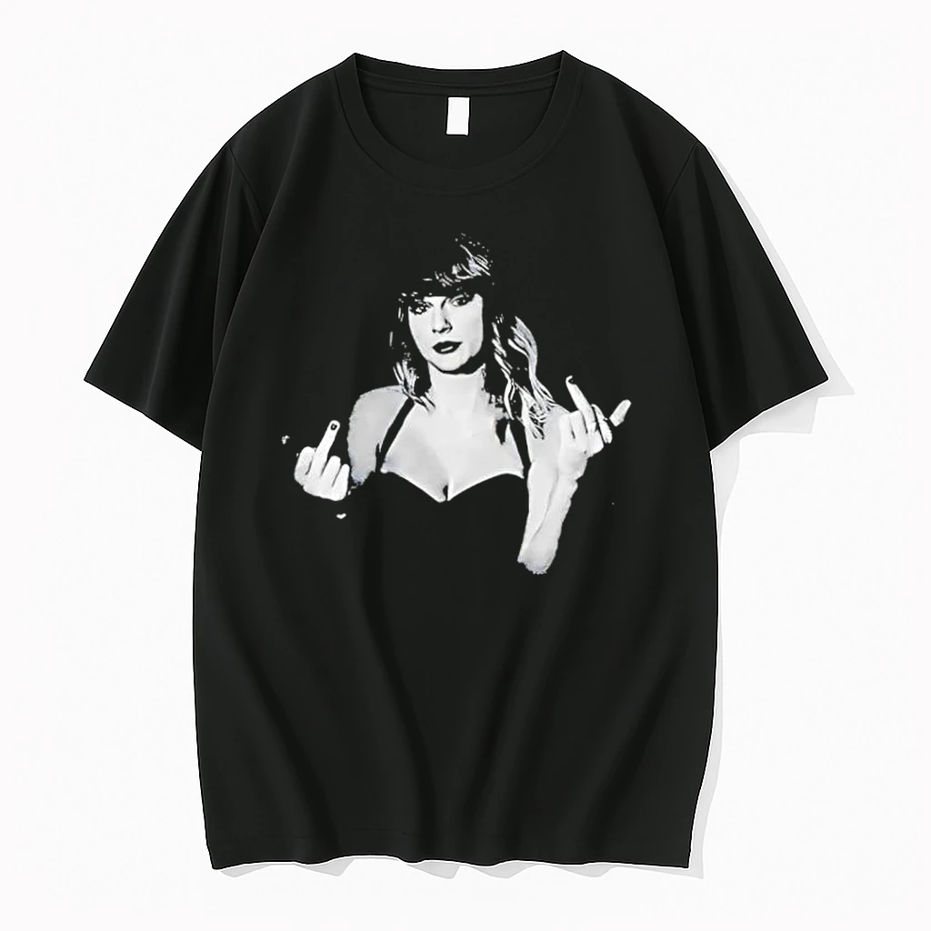Swift Black And White Artistic Portrait Hand Gesture Music Shirts