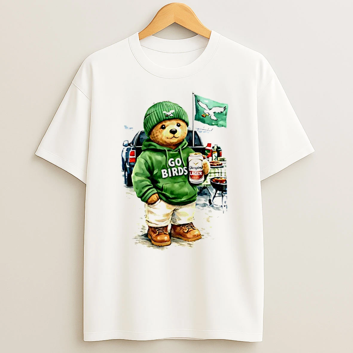 Tailgating Bear Go Birds Eagle Shirts