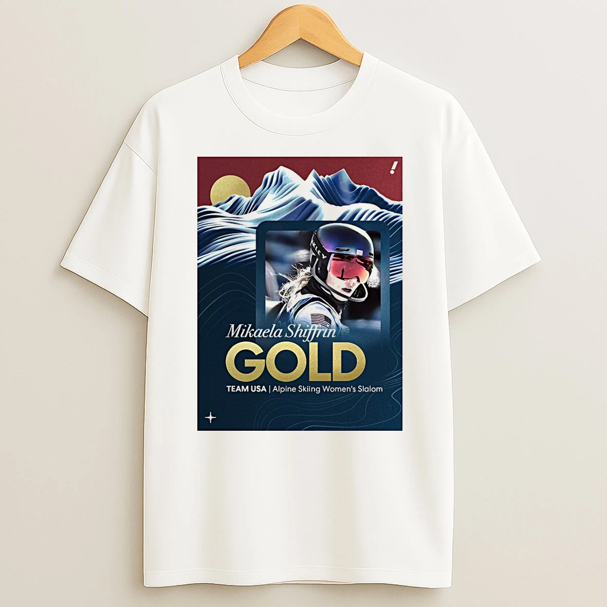 Team Usa Alpine Skiing Womens Slalom Mikaela Shiffrin Gold Medal 2026 Winter Oiympics Shirts