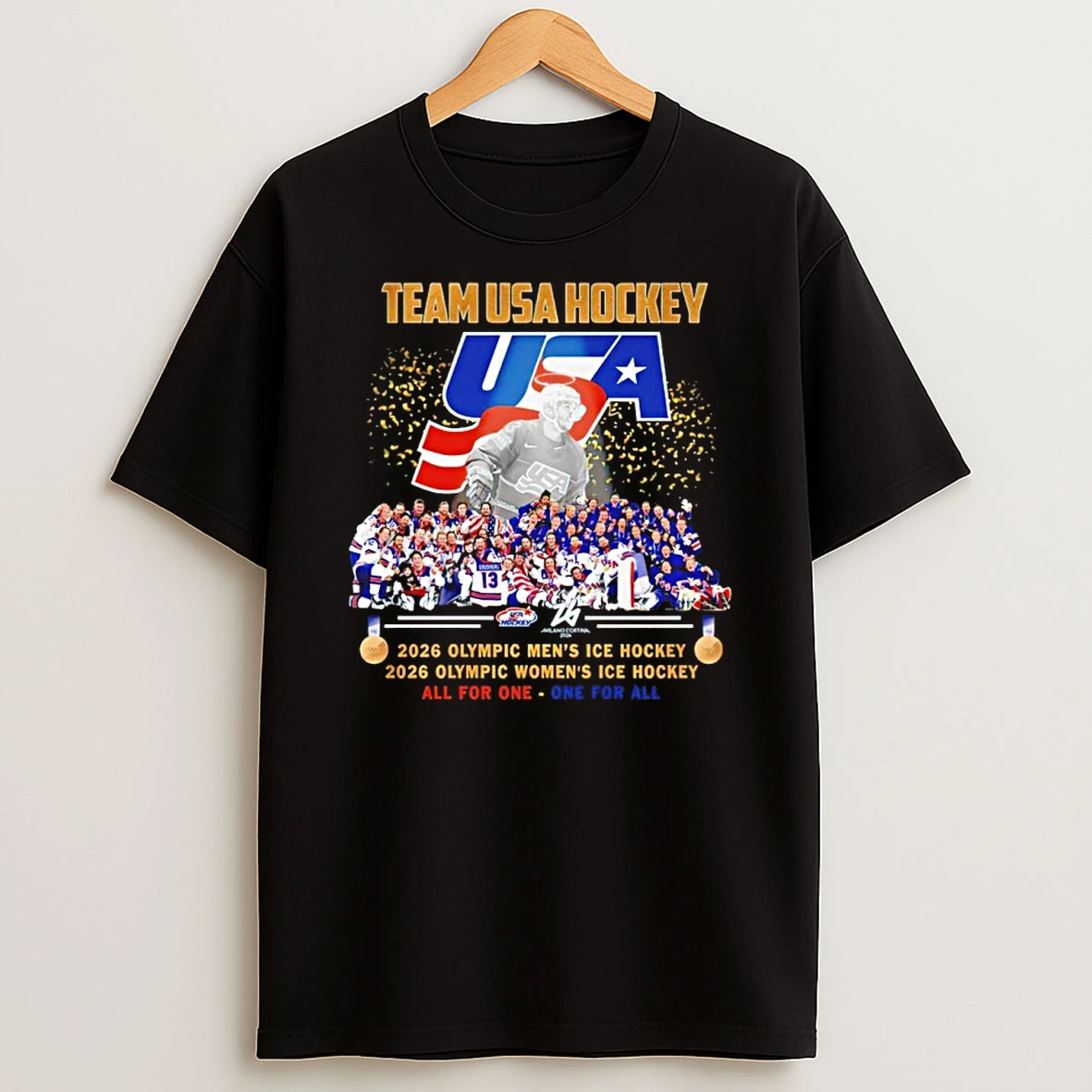 Team Usa Hockey 2026 Olympic Mens And Womens Ice Hockey All For One One For All Shirts