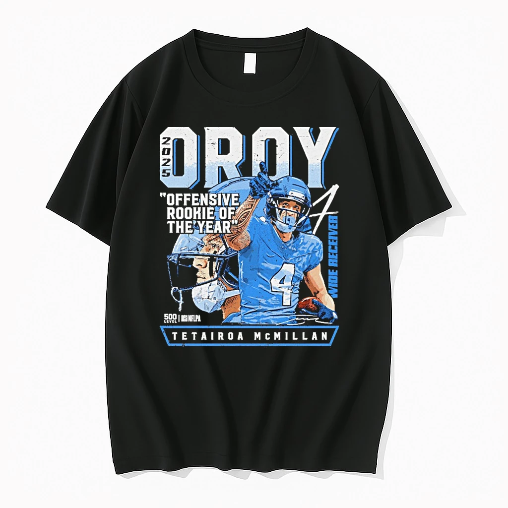 Tetairoa Mcmillan Carolina Panthers 2025 Oroy Offensive Rookie Of The Year Signature Shirts