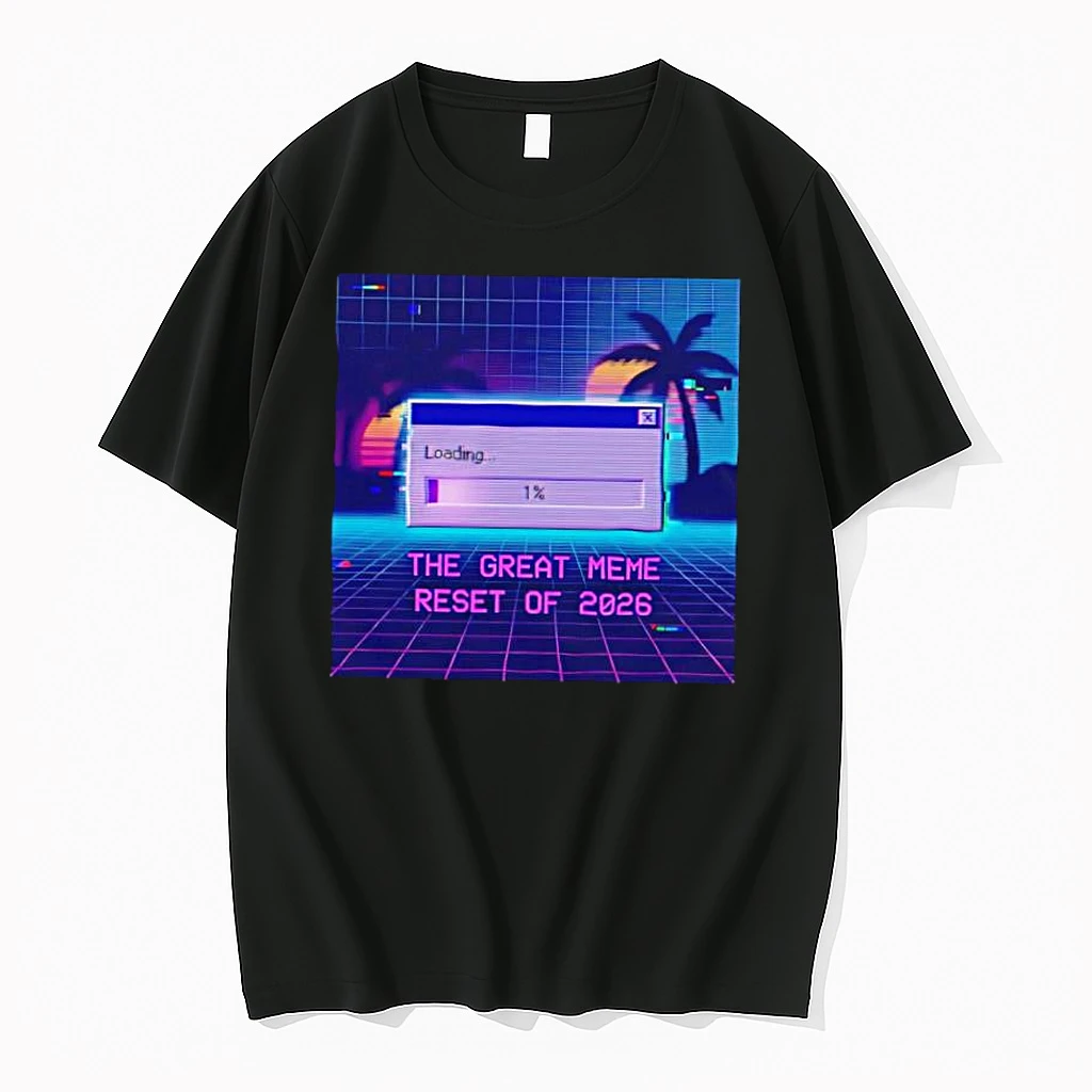 The Great Meme Reset Of 2026 Retro Glitch Loading Bar Shirts