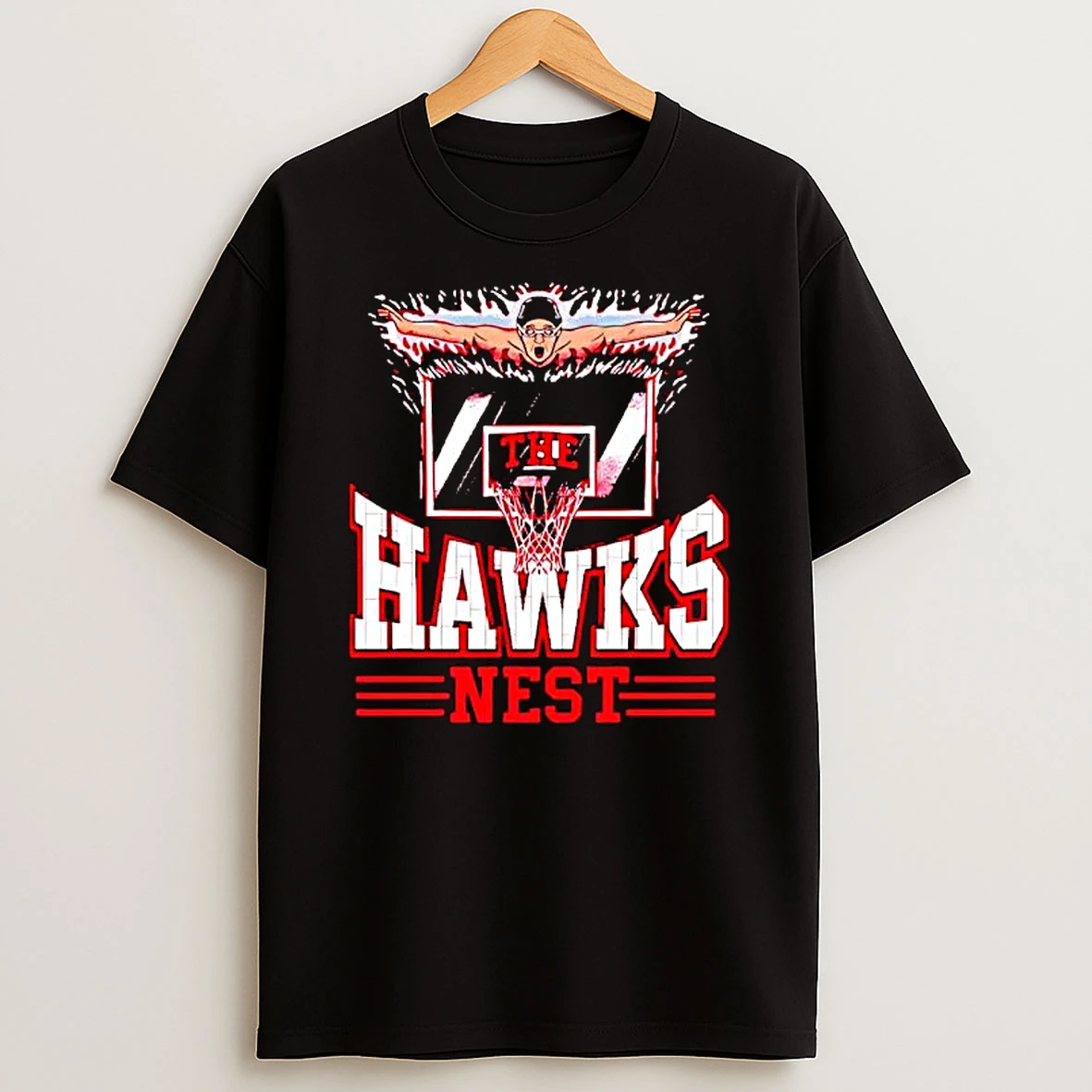 The Hawks Nest Swimmer And Basketball Hoop Graphic Shirts
