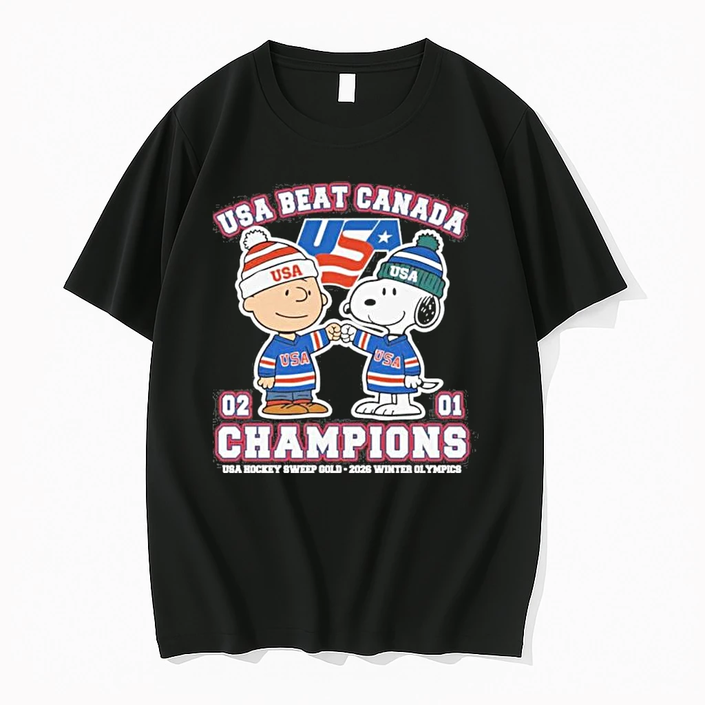 The Peanuts Fisbump Usa Beat Canada Hockey Champions Shirts