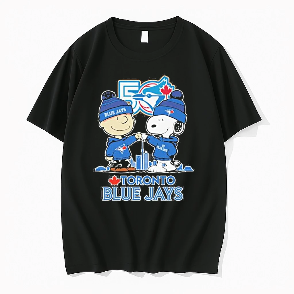 The Peanuts Fist Bump X Toronto Blue Jays 50th Anniversary Shirts