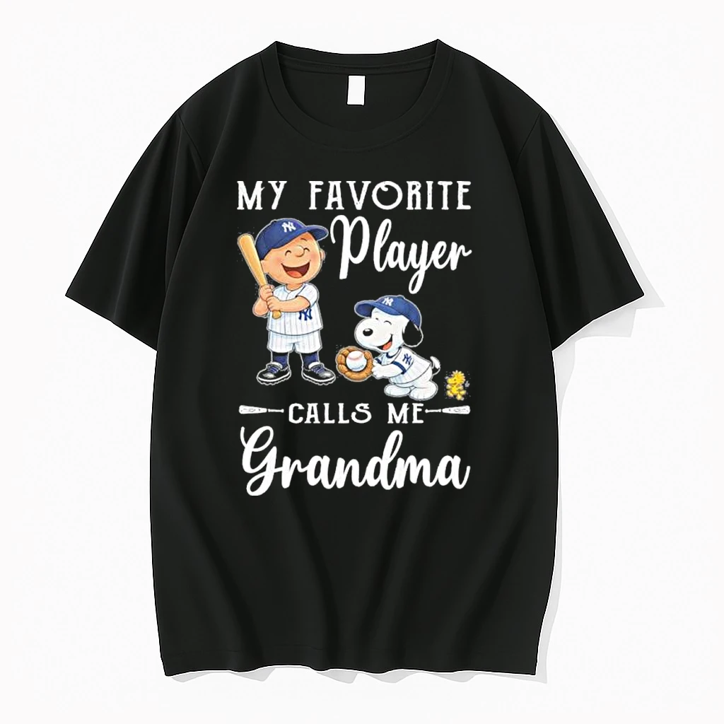 The Peanuts X New York Yankees My Favorite Player Calls Me Grandma Shirts