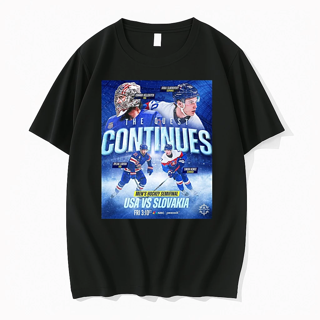 The Quest Continues Mens Hockey Semifinal Usa Vs Slovakia Milan Cortina 2026 Winter Olympics Shirts