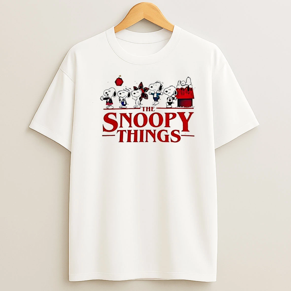 The Snoopy Things Stranger Things Peanuts Characters Mashup Shirts